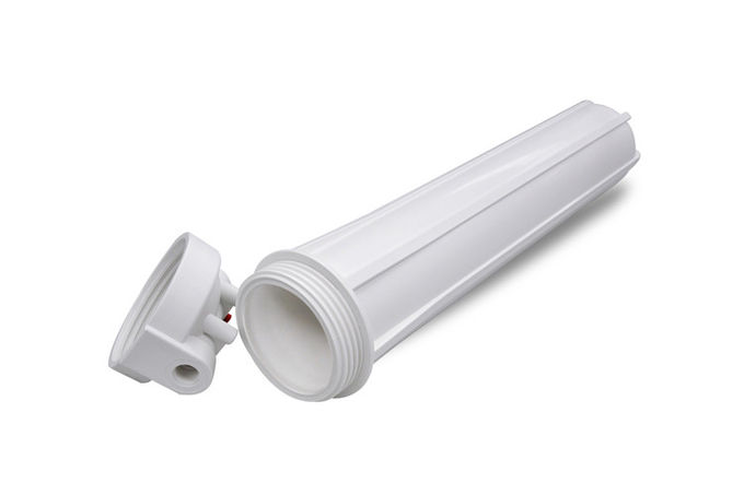 Cor branca alojamento de filtro de 20 polegadas, peças do abastecimento de água do RO altamente duráveis